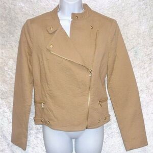 Metaphor Cotton Tan Moto Bomber Biker Jacket